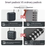 Fingerprint Lock Padlock Household Waterproof Password Cabinet Anti-theft Door Lock APP - Image 9