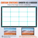 Projector Screen Fixed Frame 155inch Projector Screen 16:9 4K HD Movie Screen Wall Mounted For Movie Theater Home - Image 3