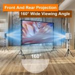 100inch/120inch Options Projector Screen With Stand 16:9 4K HD Rear Front Wrinkle-Free Portable And Foldable Movie Screen With Carry Bag For Indoor Outdoor Home Theater Backyard Cinema - Image 4