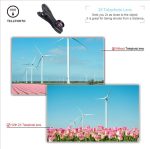 APEXEL Phone Lens Kit Universal 10 In 1 Fisheye Wide Angle Macro Lens CPL Filter Kaleidoscope 2X Telescope Lens For Smartphone - Image 4