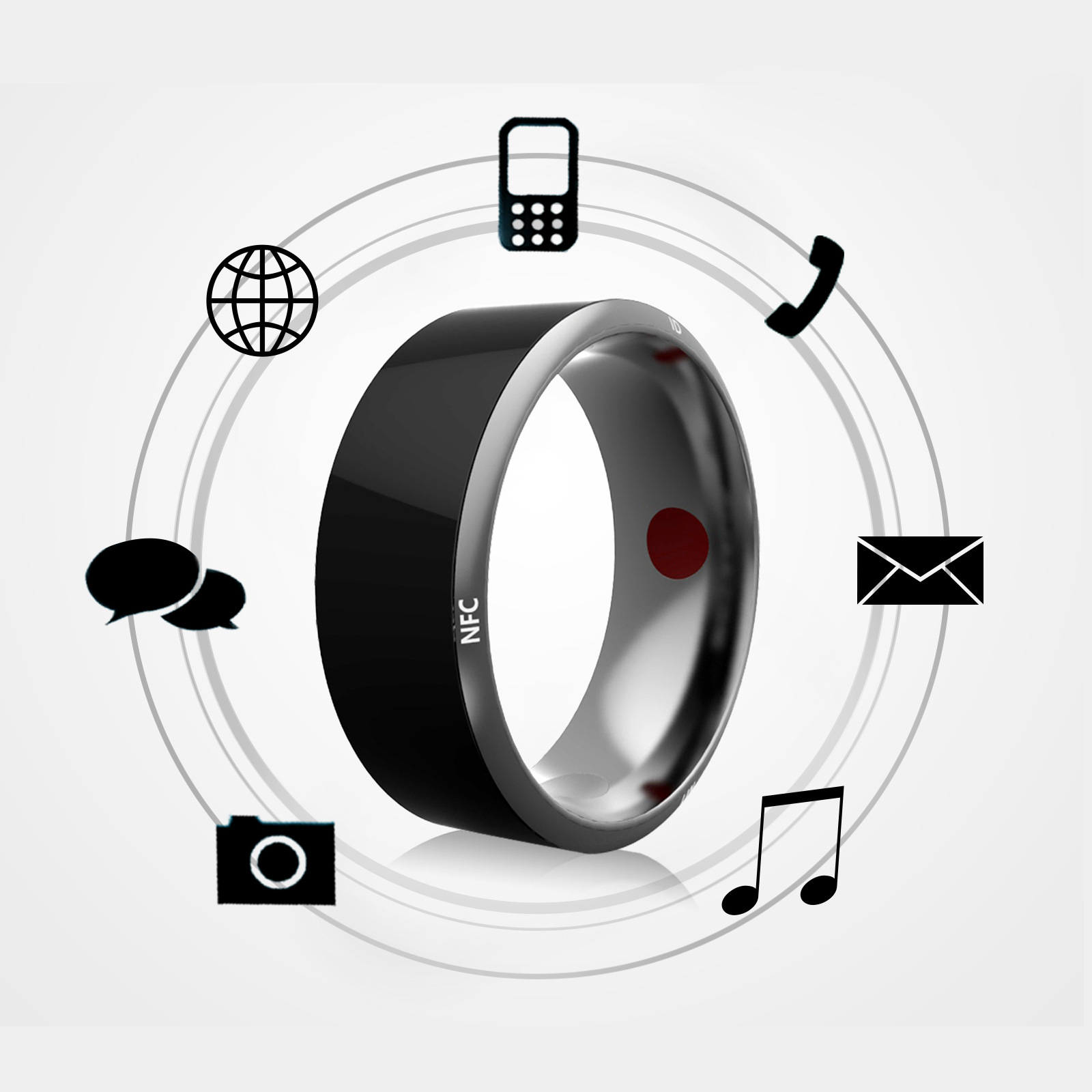 2261896285734.jpg Smart Ring Wearable Device Multifunctional Black High-tech - Image 1