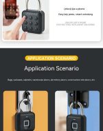 Fingerprint Lock Padlock Household Waterproof Password Cabinet Anti-theft Door Lock APP - Image 5