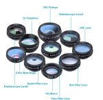 APEXEL Phone Lens Kit Universal 10 In 1 Fisheye Wide Angle Macro Lens CPL Filter Kaleidoscope 2X Telescope Lens For Smartphone - Image 5