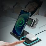 Three-in-one Wireless Charger Electrical Foldable Double Wire Ambience Light Mobile Phone Wireless Charger Wireless Charger - Image 8