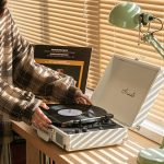 Gramophone Record Retro Phonograph Bluetooth Audio Portable Suitcase Leather Case - Image 5