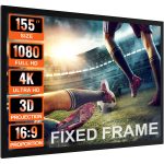 Projector Screen Fixed Frame 155inch Projector Screen 16:9 4K HD Movie Screen Wall Mounted For Movie Theater Home