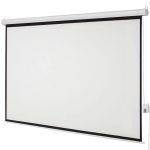 100" 4:3 80" x 60" Viewing Area Motorized Projector Screen with Remote Control Matte White - Image 8