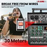 5 Core Audio Mixer Sound Board 4 Channel XLR Stereo Receiver w Bluetooth USB Microphone PA Karaoke Music Podcast Mixing Soundboard Mini Mezcladora Para DJ - MX 4CH 2MIC GLD - Image 6