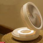 Wireless Suspended Air Circulation Fan USB Rechargeable Folding Electric Fan Night Light Touch Control 4 Wind Speed - Image 3
