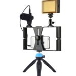 Compatible with Apple, Mobile Photography Set Mobile Live Rabbit Cage Set Microphone Tripod with Supplementary Light