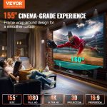 Projector Screen Fixed Frame 155inch Projector Screen 16:9 4K HD Movie Screen Wall Mounted For Movie Theater Home - Image 4