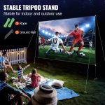 Projector Screen With Stand 150inch Portable Movie Screen 16:9 4K HD Wide Angle Outdoor Projector Screen Stand Easy Assembly With Storage Bag For Home Theater Office Outdoor Use - Image 4