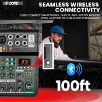 5 Core Audio Mixer Sound Board 4 Channel XLR Stereo Receiver w Bluetooth USB Microphone PA Karaoke Music Podcast Mixing Soundboard Mini Mezcladora Para DJ - MX 4CH 2MIC GLD - Image 10