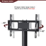 Black Multi-function TV Stand Height Adjustable Bracket Swivel 3-Tier - Image 6