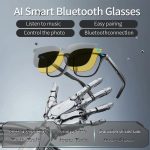Smart AI Bluetooth Glasses With Magnetic Interchangeable Lenses- UV&Blue Light&Night Vision, Open Ear Speakers, Touch Control, 8H Battery - Image 3