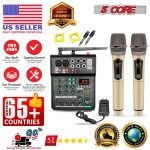 5 Core Audio Mixer Sound Board 4 Channel XLR Stereo Receiver w Bluetooth USB Microphone PA Karaoke Music Podcast Mixing Soundboard Mini Mezcladora Para DJ - MX 4CH 2MIC GLD - Image 8