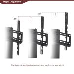 Black Multi-function TV Stand Height Adjustable Bracket Swivel 3-Tier - Image 8
