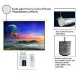 100" 4:3 80" x 60" Viewing Area Motorized Projector Screen with Remote Control Matte White - Image 10